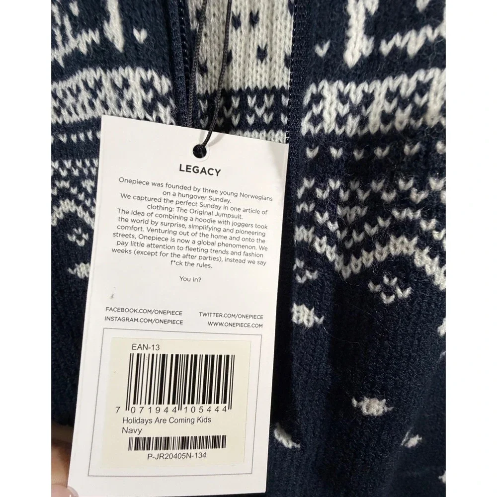 Onepiece Holidays Are Coming KIDS Navy Size EU 134=US 8-9 Onesie Winter Jumpsuit
